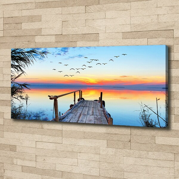 Bild auf leinwand Pier am See