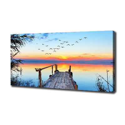 Bild auf leinwand Pier am See