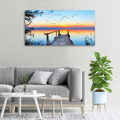 Bild auf leinwand Pier am See