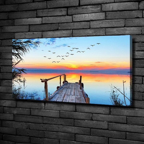 Bild auf leinwand Pier am See