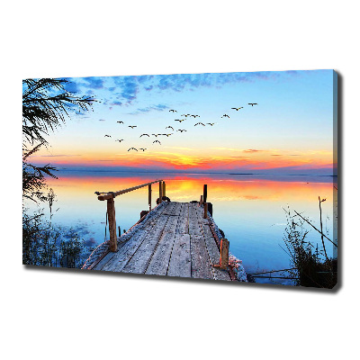 Bild auf leinwand Pier am See