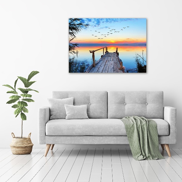 Bild auf leinwand Pier am See