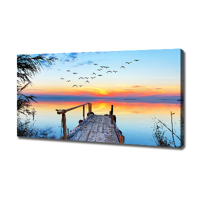 Bild auf leinwand Pier am See