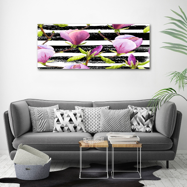 Bild auf leinwand Gestreifte Magnolie