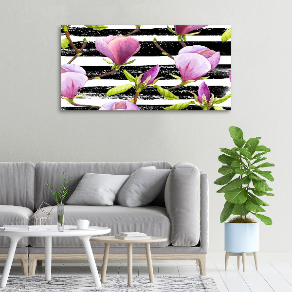 Bild auf leinwand Gestreifte Magnolie