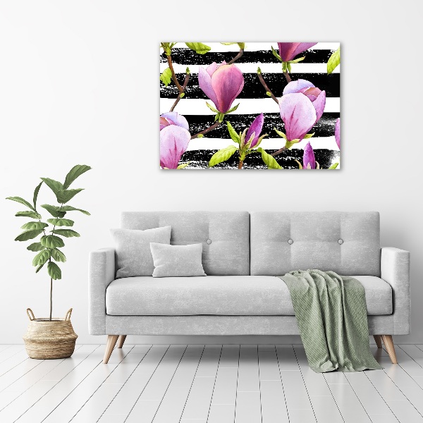 Bild auf leinwand Gestreifte Magnolie