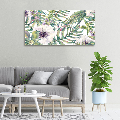 Bild auf leinwand Farne und Blumen