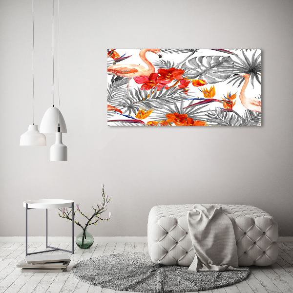 Fotobild Flamingos und Blumen