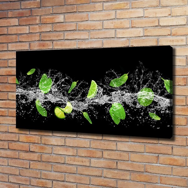 Wandbild Limette mit Minze