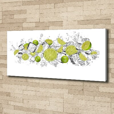 Bild auf leinwand Limetten-Eiswürfel