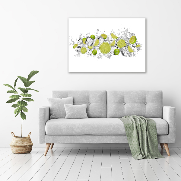 Bild auf leinwand Limetten-Eiswürfel