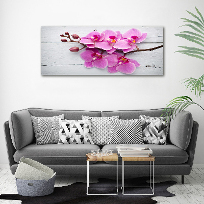 Bild auf leinwand Orchidee auf Holz