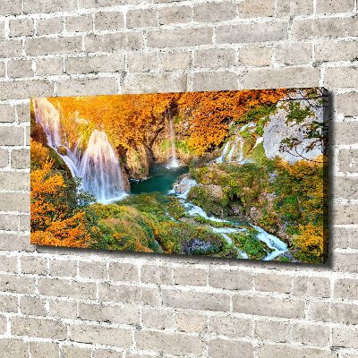 Bild auf leinwand Wasserfall im Herbst