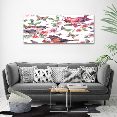 Bild auf leinwand Vögel, Schmetterlinge, Kirschen