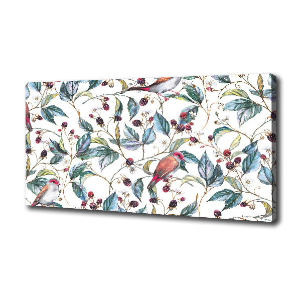 Bild auf leinwand Brombeeren und Vögel