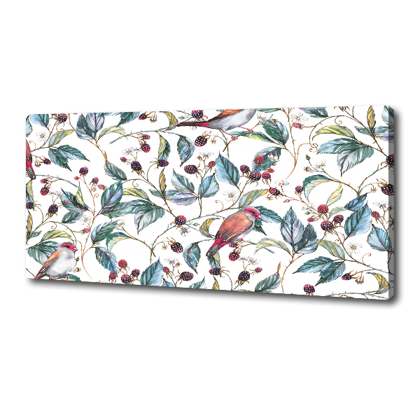 Bild auf leinwand Brombeeren und Vögel