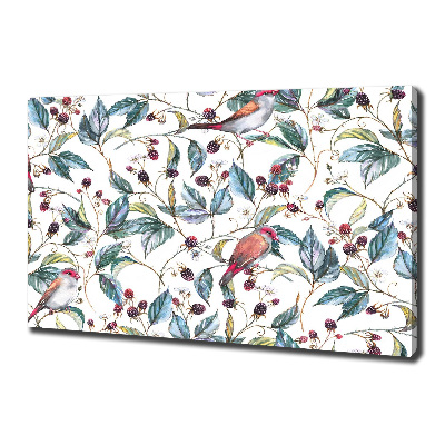 Bild auf leinwand Brombeeren und Vögel