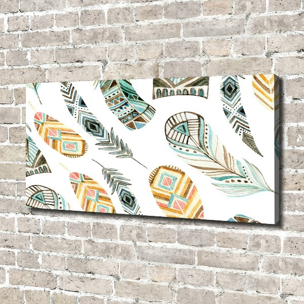 Wandbild Ethnische Federn