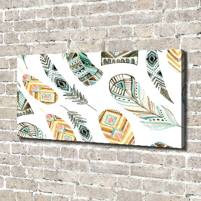 Wandbild Ethnische Federn