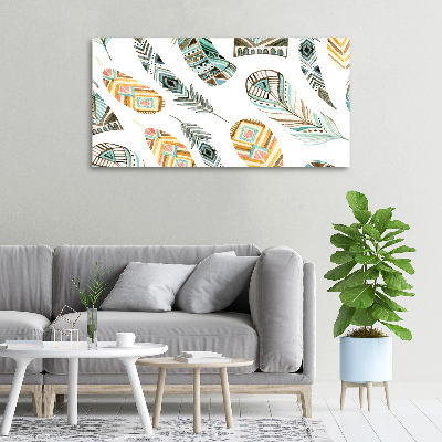 Wandbild Ethnische Federn