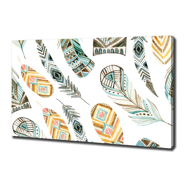 Wandbild Ethnische Federn