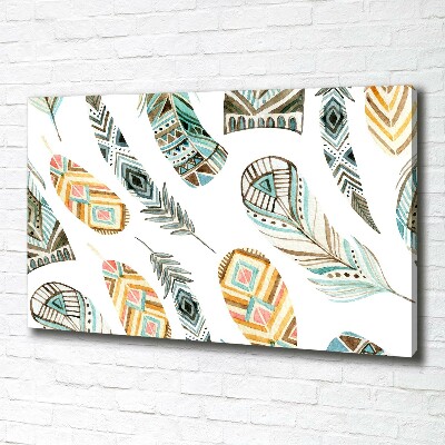 Wandbild Ethnische Federn