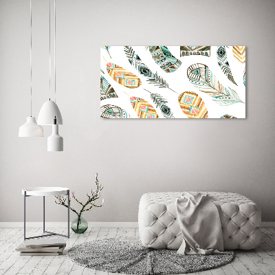 Wandbild Ethnische Federn
