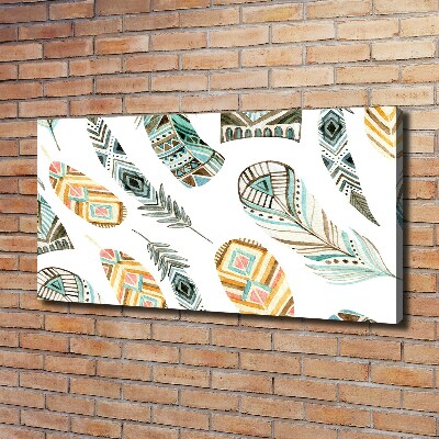 Wandbild Ethnische Federn