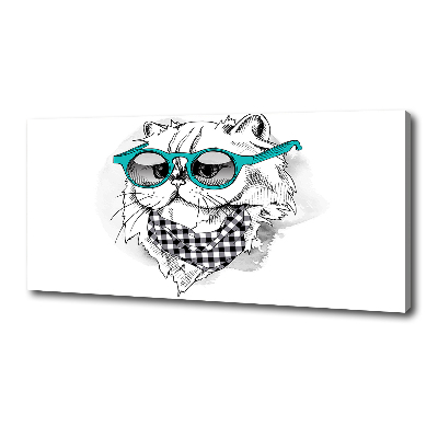 Wandbild Katze mit Brille