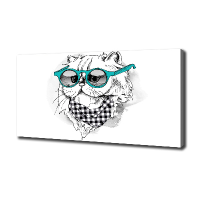Wandbild Katze mit Brille