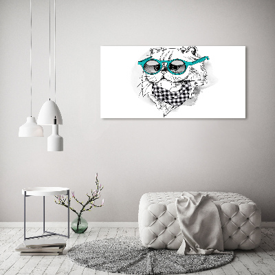 Wandbild Katze mit Brille