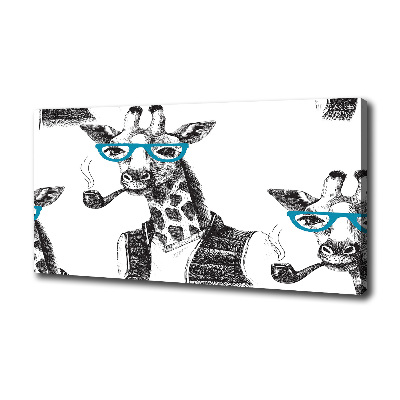 Bild auf leinwand Giraffe mit Brille
