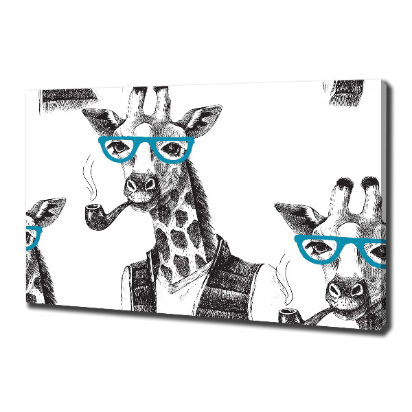 Bild auf leinwand Giraffe mit Brille