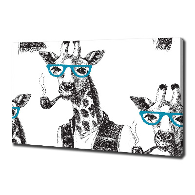 Bild auf leinwand Giraffe mit Brille