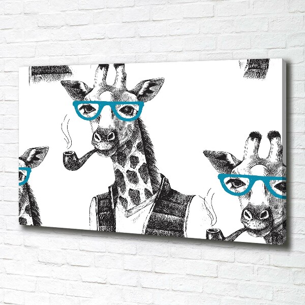 Bild auf leinwand Giraffe mit Brille