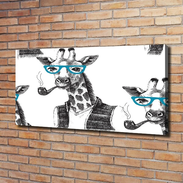 Bild auf leinwand Giraffe mit Brille