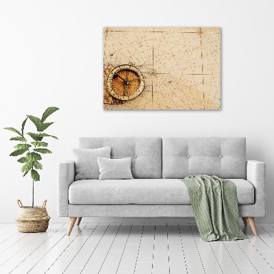 Bild auf leinwand Kompass auf der Karte