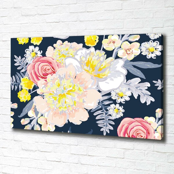 Wandbild Blumenmuster