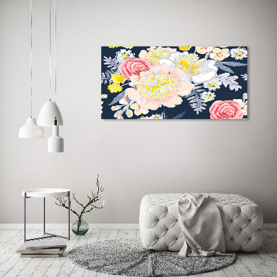 Wandbild Blumenmuster