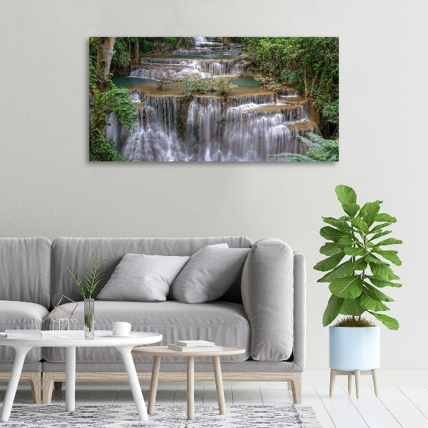 Bild auf leinwand Wasserfall im Wald