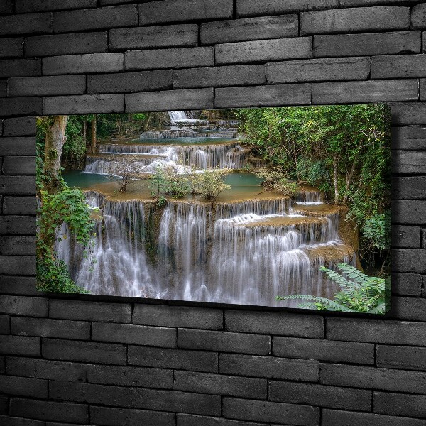 Bild auf leinwand Wasserfall im Wald