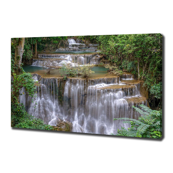 Bild auf leinwand Wasserfall im Wald