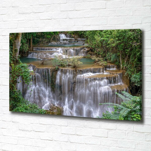 Bild auf leinwand Wasserfall im Wald