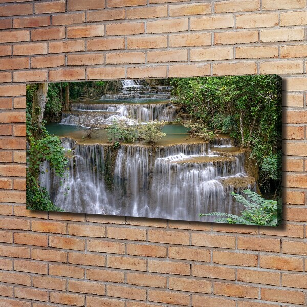 Bild auf leinwand Wasserfall im Wald
