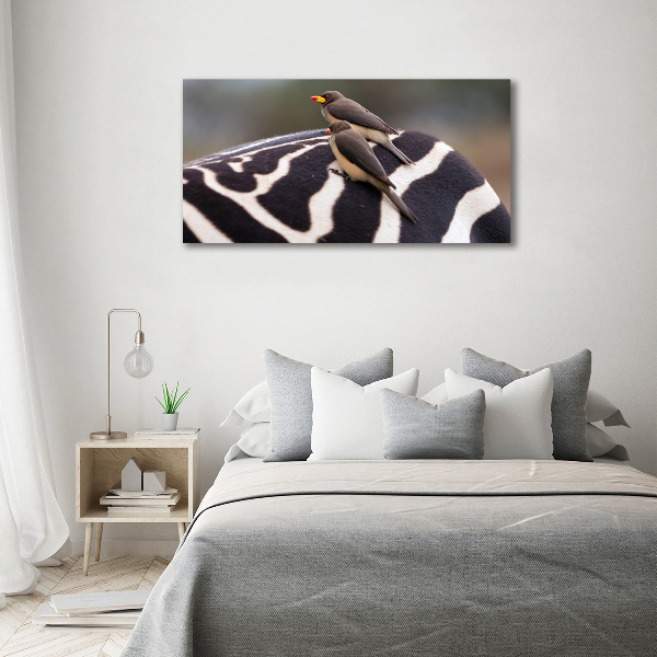 Wandbild Vögel und Zebras