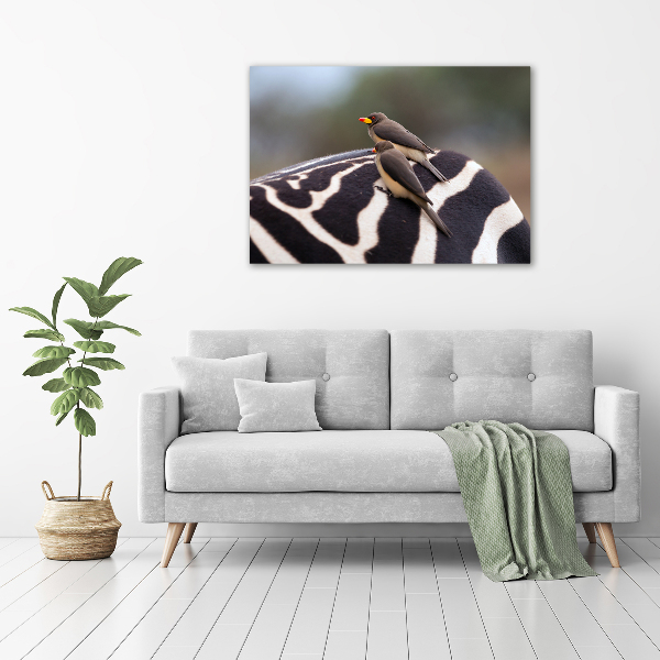 Wandbild Vögel und Zebras