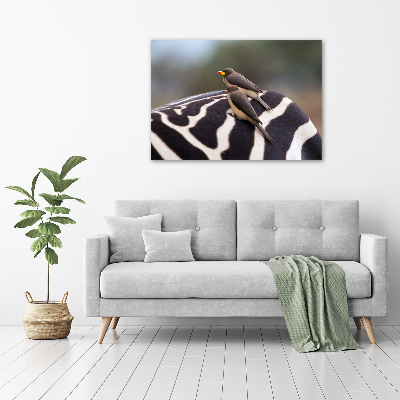 Wandbild Vögel und Zebras