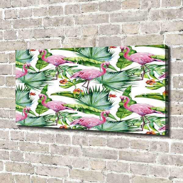Bild auf leinwand Flamingos Pflanzen