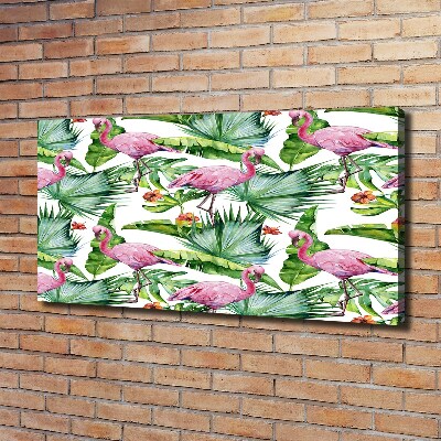 Bild auf leinwand Flamingos Pflanzen