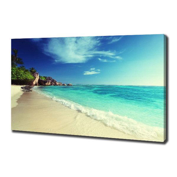 Wandbild Strand der Seychellen